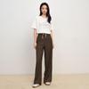 Elva' Island Women's Retro Brown Long Casual Pants