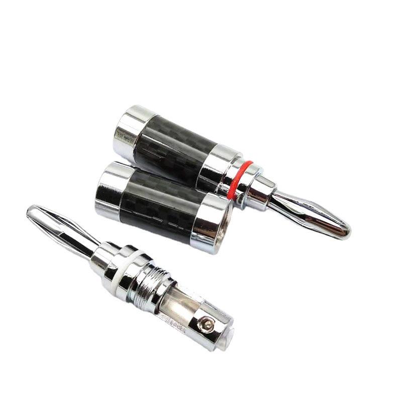 4mm Copper-Plated Carbon Fiber Solderless Audio Speaker Banana Plug Connector
