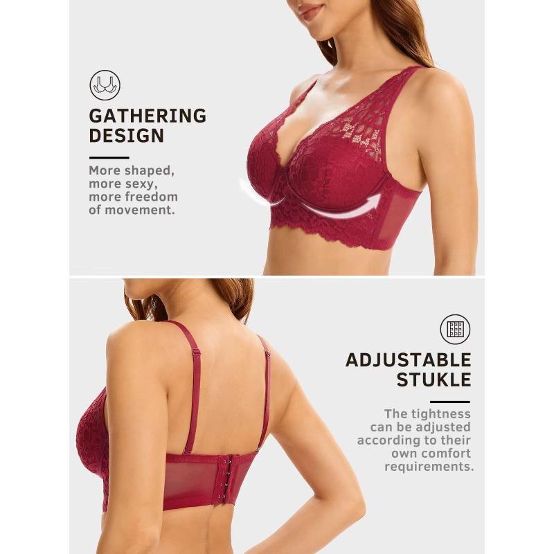 Women S Wireless Lace French Style Sexy Plus Size Bra