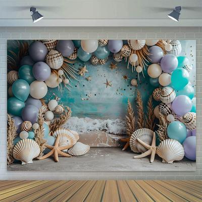 Underwater Castle Backdrop for Baby Shower Kids Girls 1st First Birthday Party Decor Cake Table Banner Photography Background