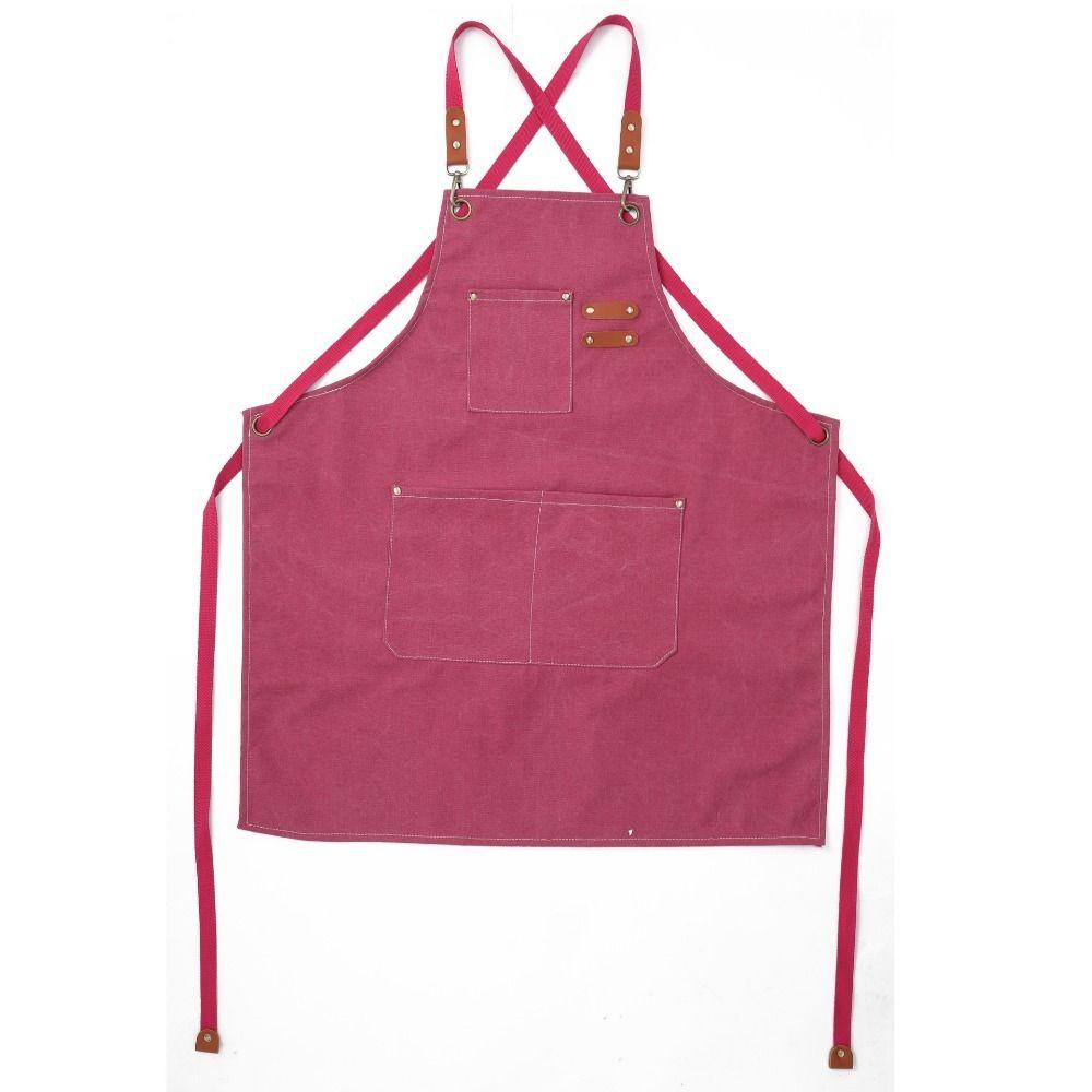 Thicken Antifouling Women Men Waterdrop Resistant Cotton Canvas Barista Apron Canvas Denim Apron
