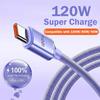 120W 6A Super Fast Charge Usb Type C Cable Phone Charger Usb Data Cord For Samsung S23 Realme Xiaomi 13 Huawei Quick Charge Wire