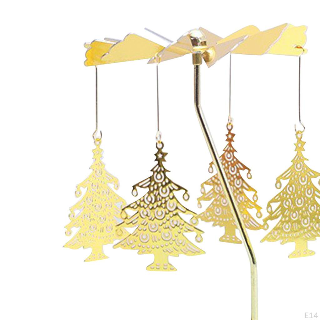 Rotary Candle Holder Aureate Metal Tealight Candlestick Ornament Romantic for Table Dinner Festival