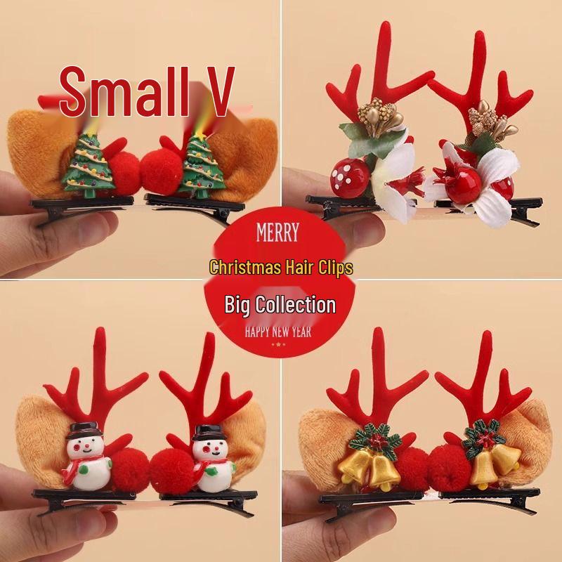 Mori-Style Christmas Antler Headband: Cute Versatile Hair Clip for Christmas Eve Outfit and Decoration