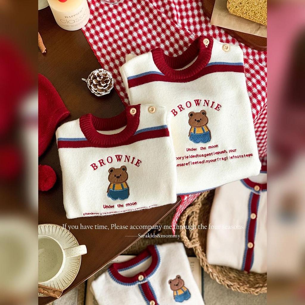 Autumn/Winter Cute Infant & Toddler Knitted Jumpsuit and Sweater for Outdoor Crawling