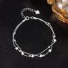 925 Sterling Silver Star Bracelets for Women Fashion Korean Five-pointed Double Layered Charm Bracelet Luxury Original Jewelry
