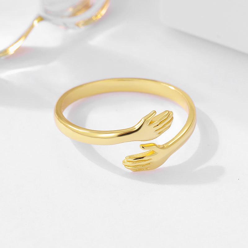 

Европейское и американское кольцо «Объятия любви»: Стерлинговое серебро 925 пробы с покрытием из 18-каратного золота Adjustable золотой