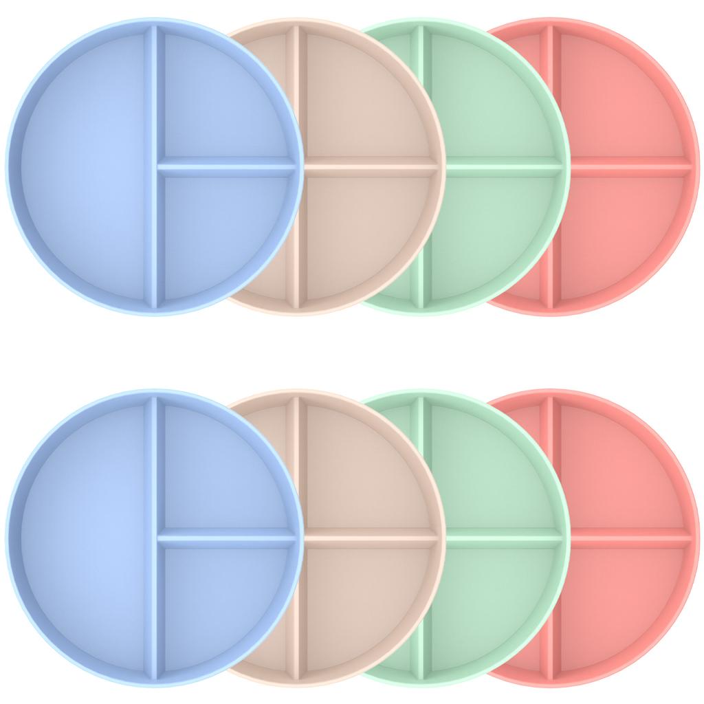 6/8Pcs 9inch Unbreakable Divided Dinner Plates Portion Control Plate Healthy Eating Bariatric Diet Divided Plate for Kids Adults