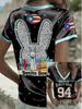 2026 European-American Digital Print V-neck Rugby T-shirt