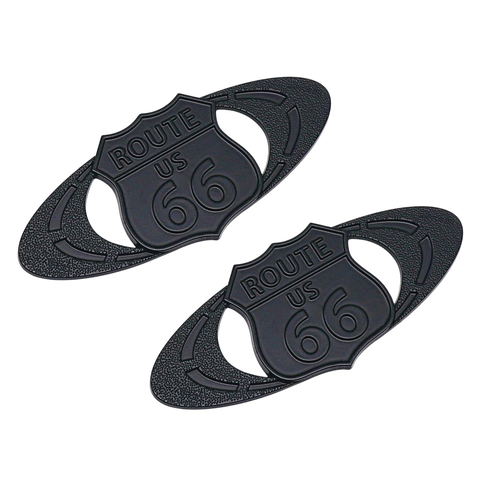 

Charmoon Emblem Route 66 Sticker Car Motorcycle Metal Retro Decal Route66 Goods Set of 2 (Black) чёрный