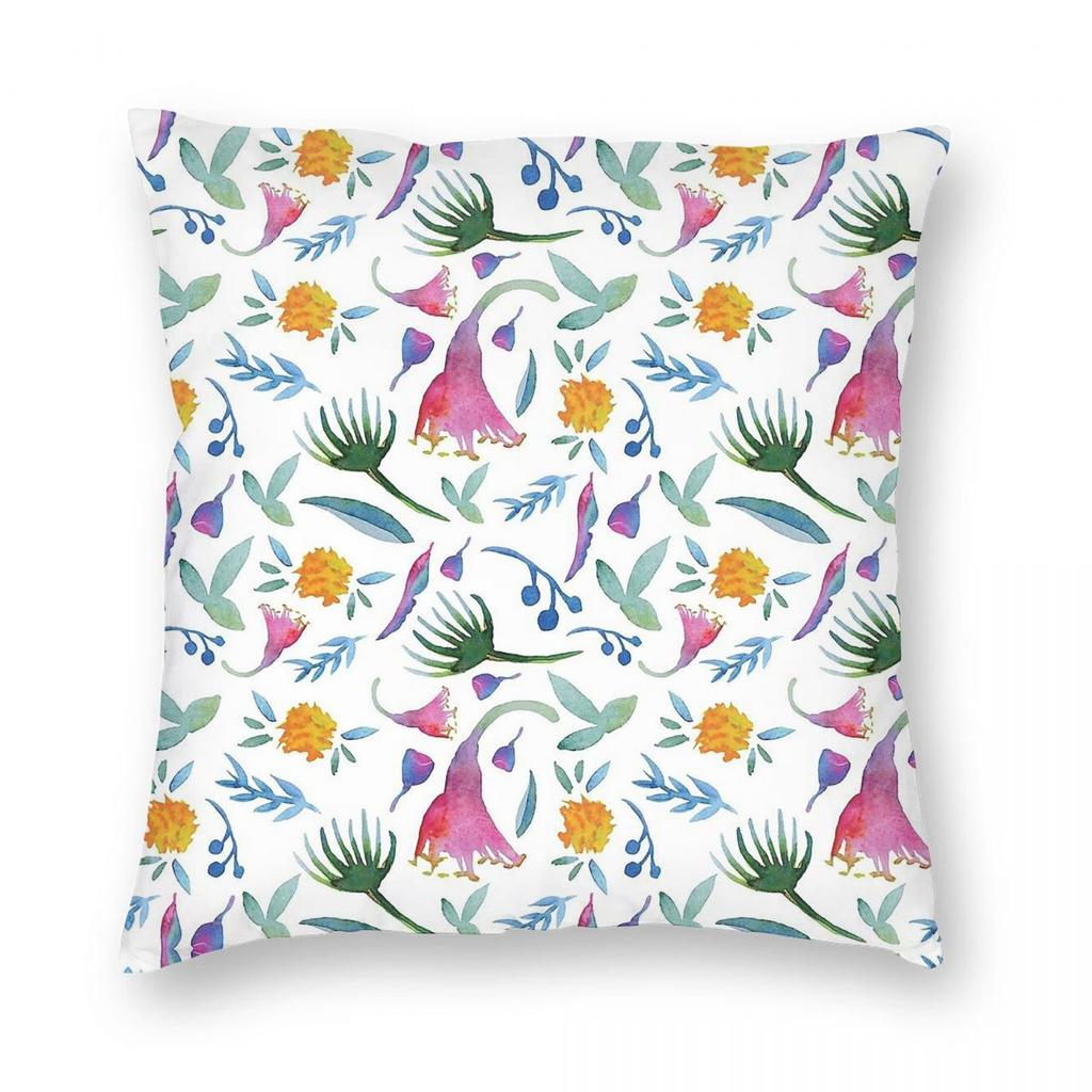 Springtime Australian Florals Square Pillowcase Polyester Linen Velvet Pattern Decorative Throw Pillow Case Car Cushion Cover