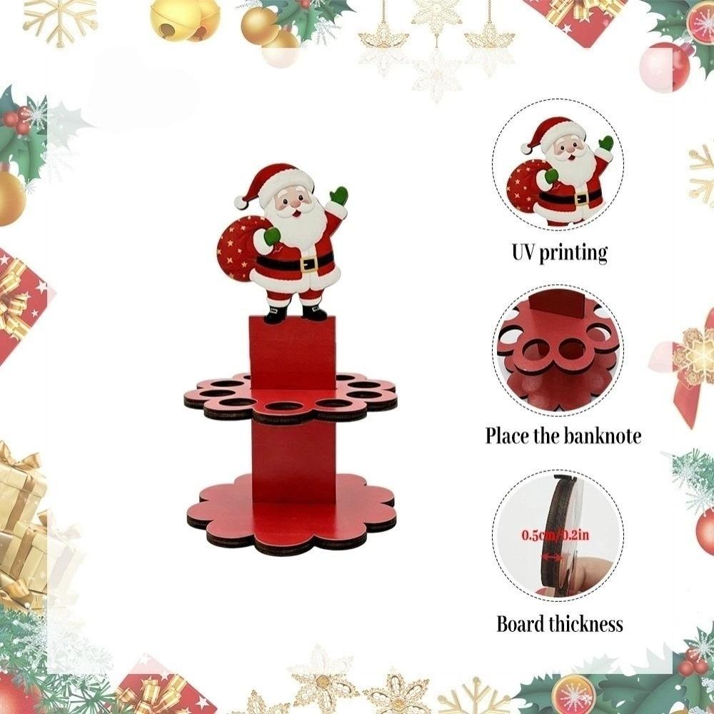 10 Holes Money Dispenser Wooden Xmas Gift Snowman Christmas Cash Holder Festive Occasions