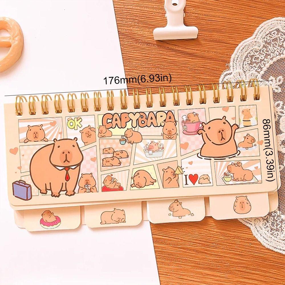 Color Page Capybara Notebook Kawaii Mini Writing Pad Stationery Small Notepad  Decor