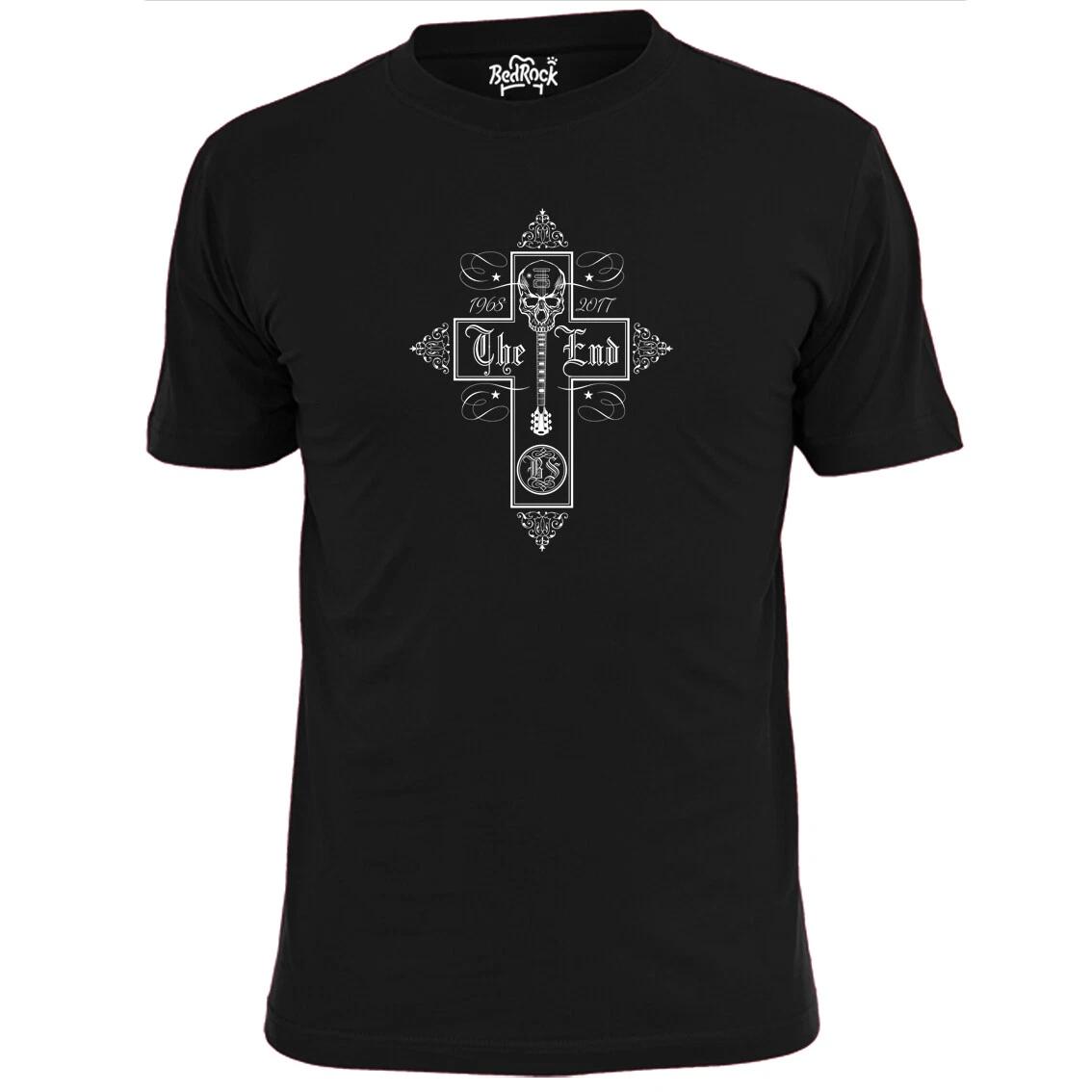 Mens The End Guitar Crucifix Heavy Metal T shirt Metallica Megadeth Maiden Pagan S