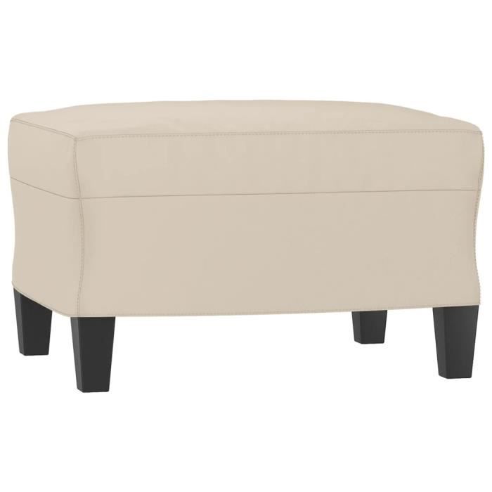 349345 vidaXL Footrest Cream 60x50x41 Cm Microfibre Fabric