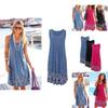 Urban Chic Sleeveless Floral Print Loose Fit Midi Dress Polyester Blend