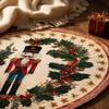 2D Flat Printed 3D Illusion Rug Santa Claus Xmas Home Decor Round Vortex Carpet  Indoor