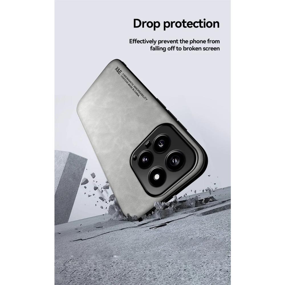 Luxury Shockproof Case for Xiaomi 14 Ultra Protective Cover Magnetic Car Holder Protection Phone Textured Business Full Protection