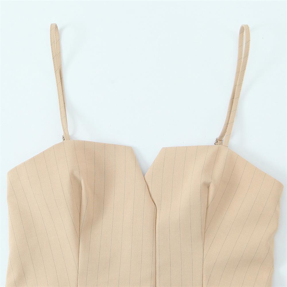 2025 Spring/Summer Women's Camisole & High-Waisted Striped Skirt Set