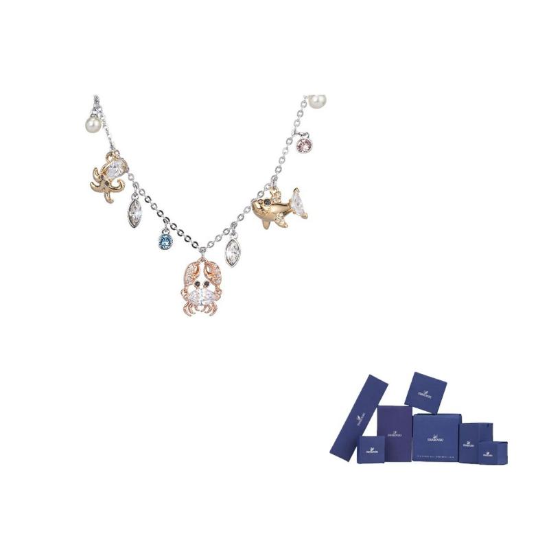Swarovski Alloy Necklaces Womens Silver F-Original brand box