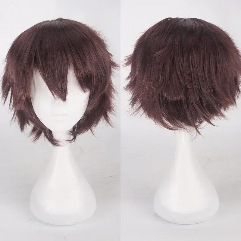Anime Mystic Messenger 707 Cosplay Synthetic Wig Short Red Orange Heat Resistant Hair Cosplay Wigs