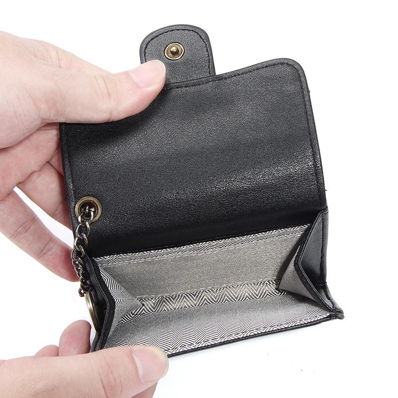 Women's Genuine Lambskin Camellia Coin Purse: Diamond Stitch, Multi-Card Slots, Small Retro Wallet