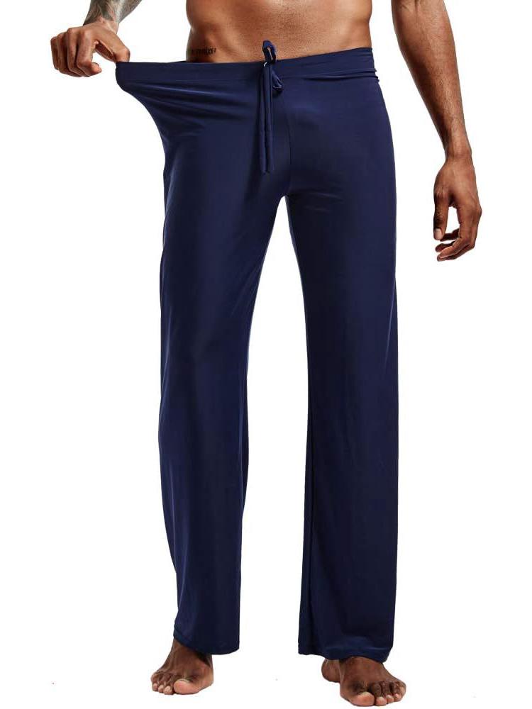 

Мужские дышащие повседневные брюки из ледяного шелка и нейлона - Большие размеры, Однотонные, На кулиске, Свободного кроя. L (110-140 jin), Length 104cm королевский синий