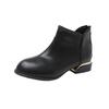 Women'S Oversized Fashionable Ankle Boots For Autumn And Winter  New Round Toe Low Heel Zipper Women'S Leather Boots