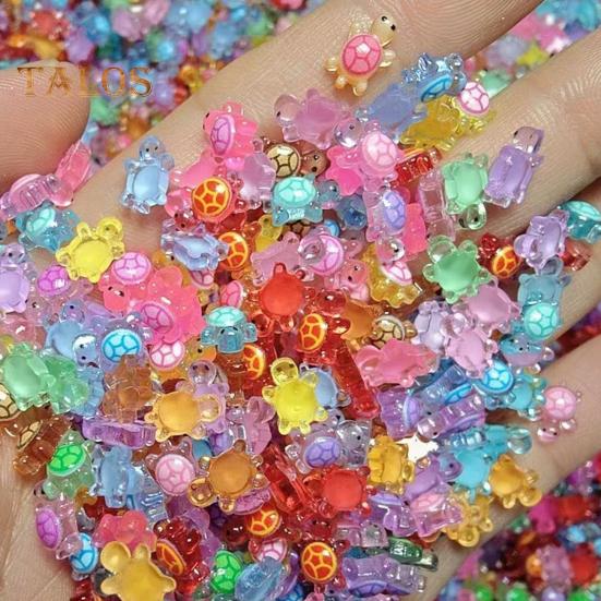 100 Stück Mini-Schildkrötenfiguren, die im Dunkeln leuchten, Schildkrötenornamente, Miniatur-Schildkrötenstatuen für die Dekoration des Feengartens, zum Selbermachen und Basteln von Mikro-Landschaften