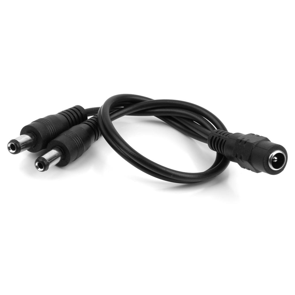 2pcs DC5.5 X 2.1mm 1 Female To 2 Male Plug Adapter Power Cable Adaptors