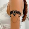 Ingemark Chaîne de bras Sexy en Dentelle Noire avec Pendentif Cristal pour Femmes Nouvelle Tendance 2026 Chaîne Métallique Gothique Accessoires de Corps Bijoux de Fête Bal