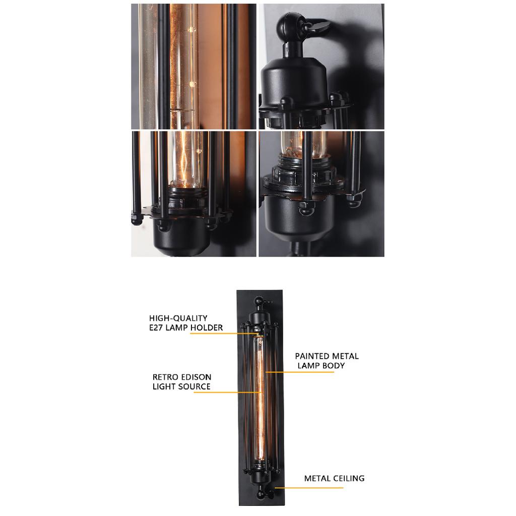 Retro Industrial Style Iron Wall Light Corridor Staircase Restaurant Loft Bedroom Lamp Bedside House Decor Indoor LED Lighting