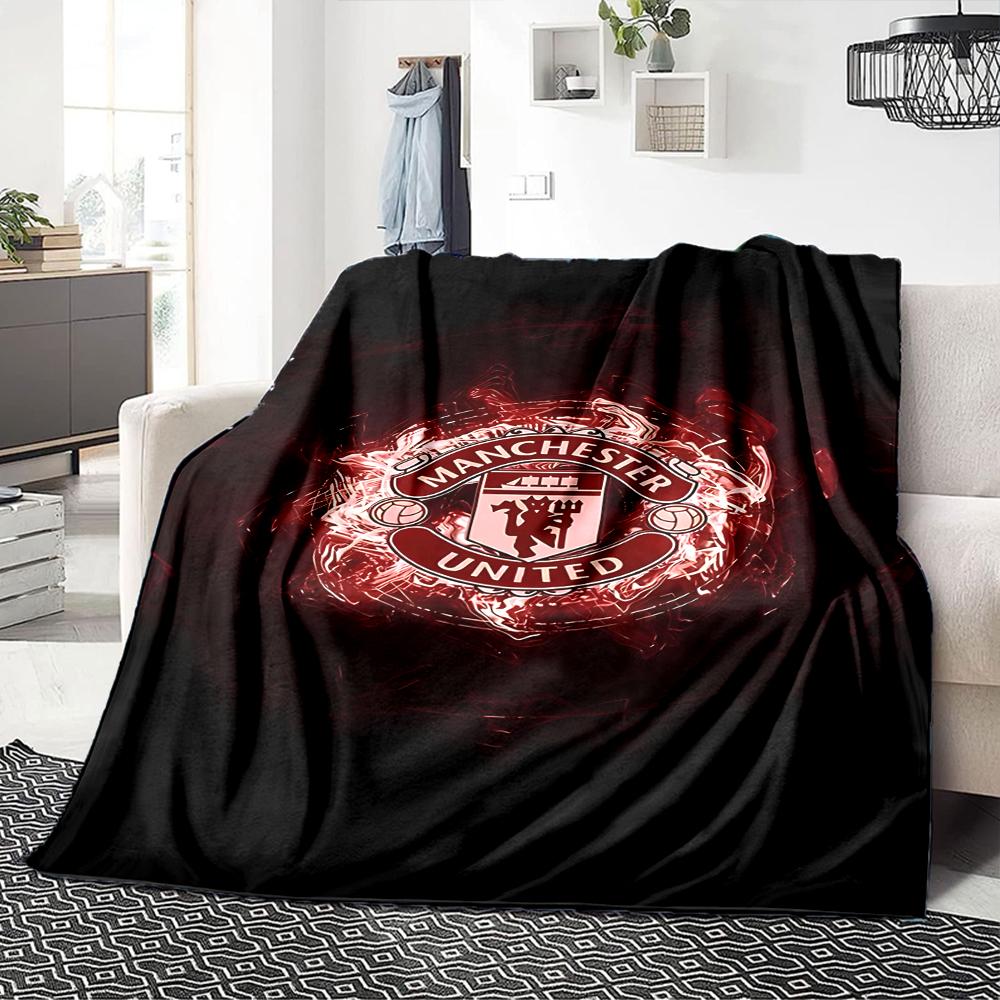 Manchester Crest Blankets Flannel Printed Breathable Warm Throw Blanket for Home Office Bedspreads 0708a10