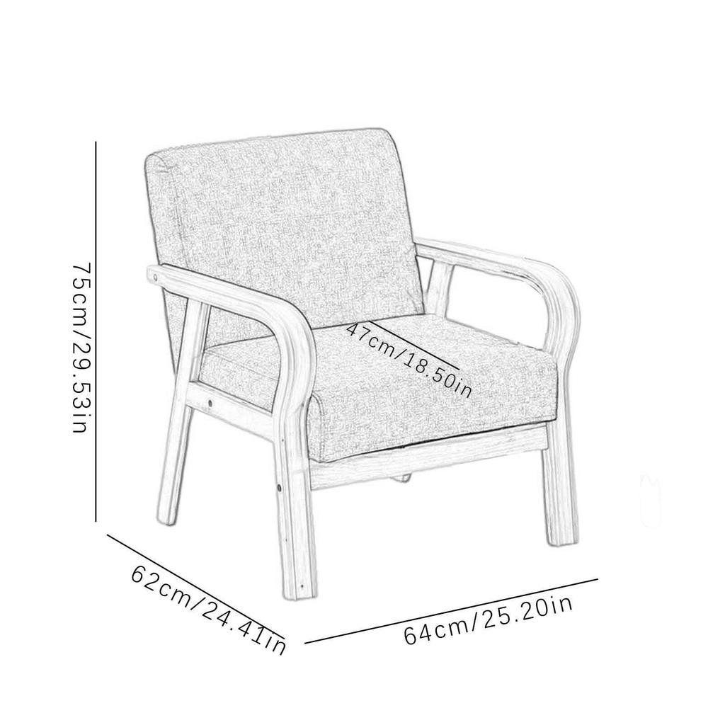 Accent Chair Fashion Reading Chair Backrest Chair Elegant Soft Cushion Armchair for Living Room Balcony Office Apartment Bedroom