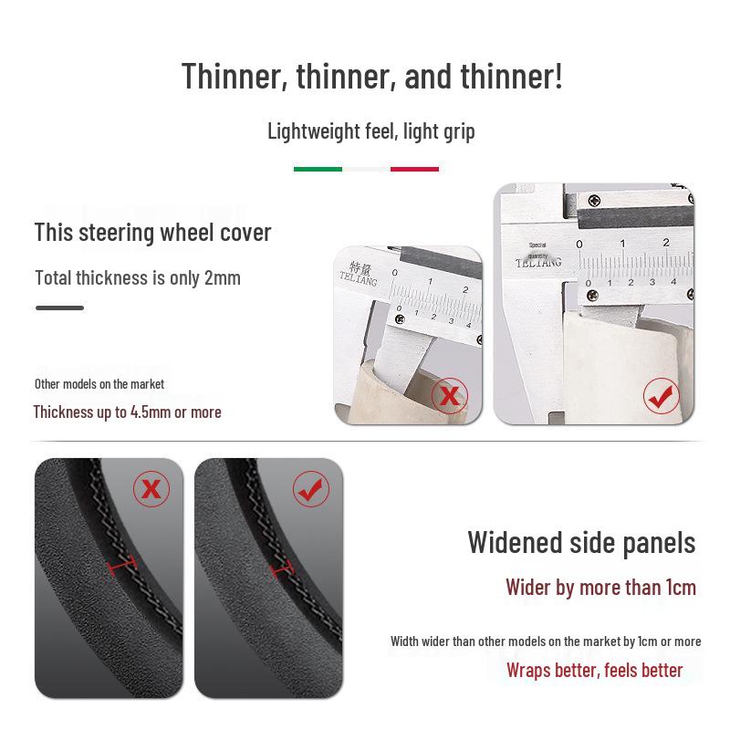 Buick Leather Steering Wheel Cover for Regal, Excelle, LaCrosse, Verano, GT, GL6, Encore, GL8, Envision.