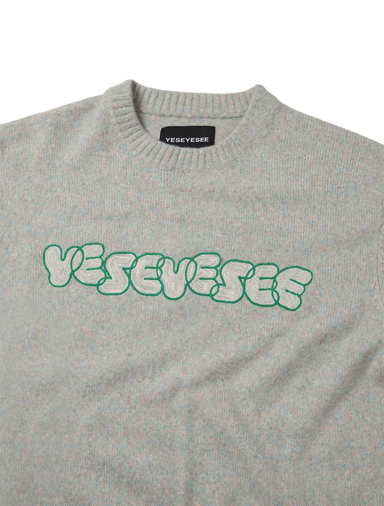 YESEYESEE Marble Pattern Logo Knit Pullover Multi