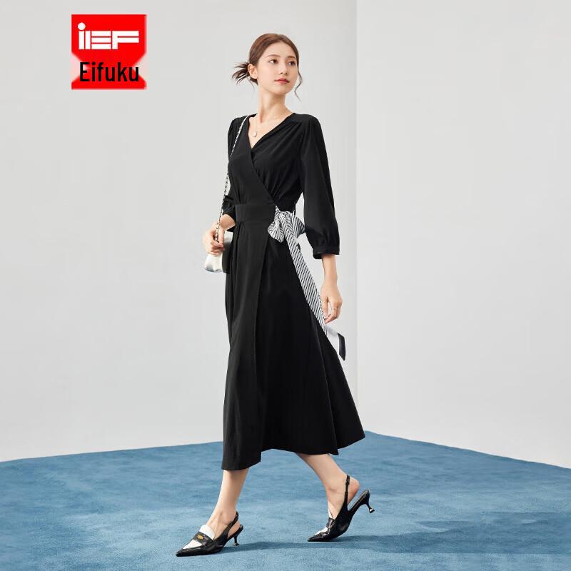 

IEF Elegant V-Neck Waist-Cinching Midi Dress M