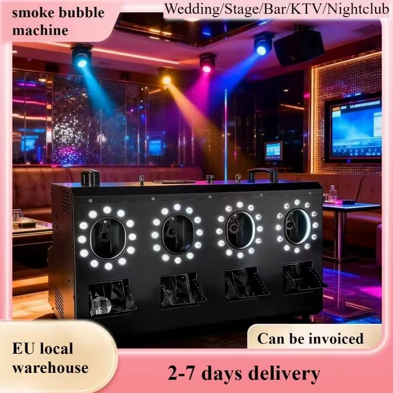 Smoke Bubble Machine Double Holes DMX 512 Remote Control Wedding Stage Bubbles Effect for DJ Disco Bars Parties Show