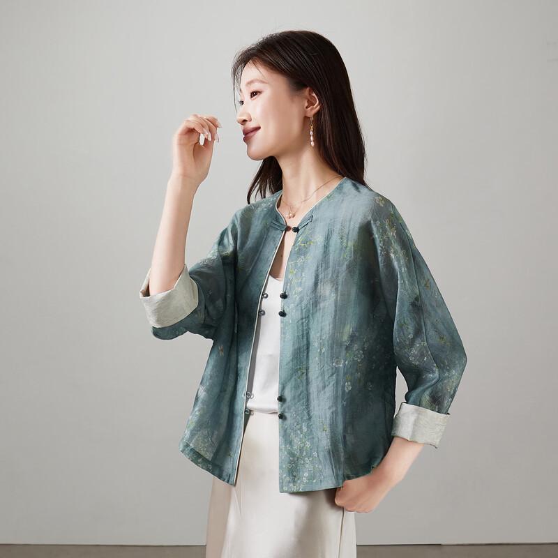 SOFSIL Women s New Chinese Style Floral Short Coat S