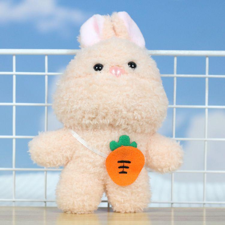 Short Soft Plush Animal Keychain Featuring Cute Rabbit And Bear Characters Perfect For Gifts
