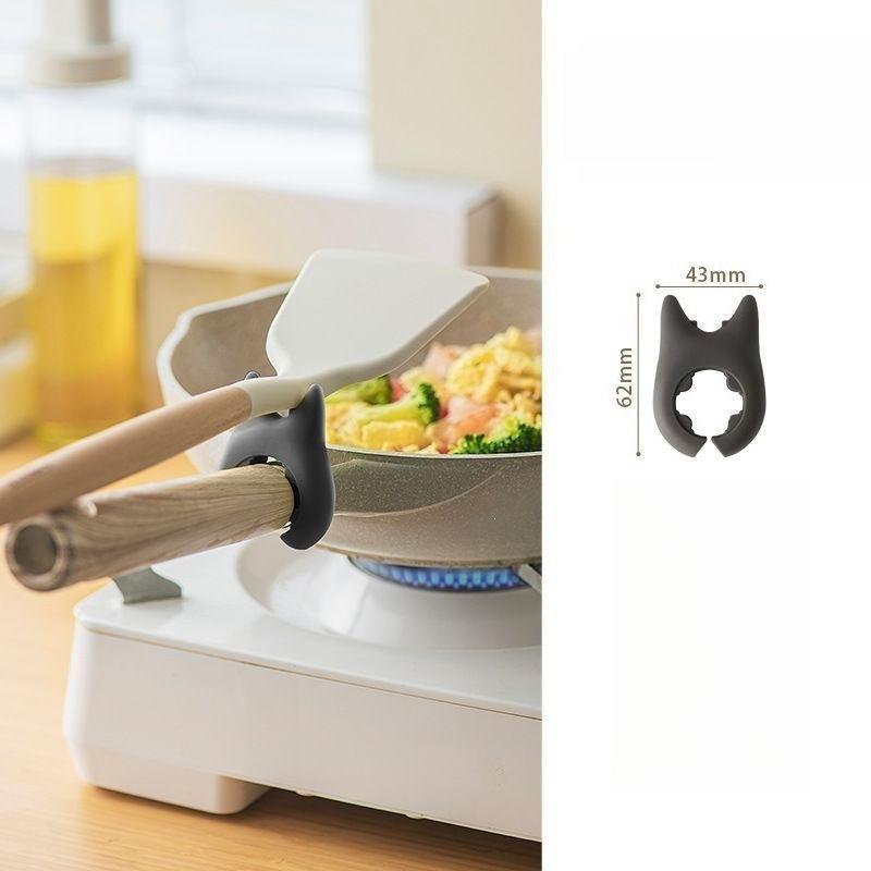 Kitchen Pot Shovel Storage Rack Stir Fry Vegetable Anti Scalding and Overflow Creative Integrated Devil with Non Perforated