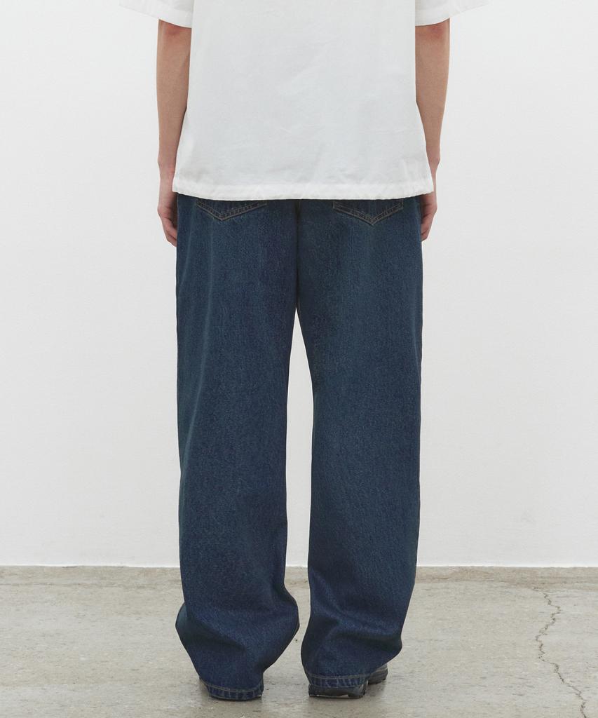 DECET Deep Pleats Wide Jeans Dcpt030Ylblue