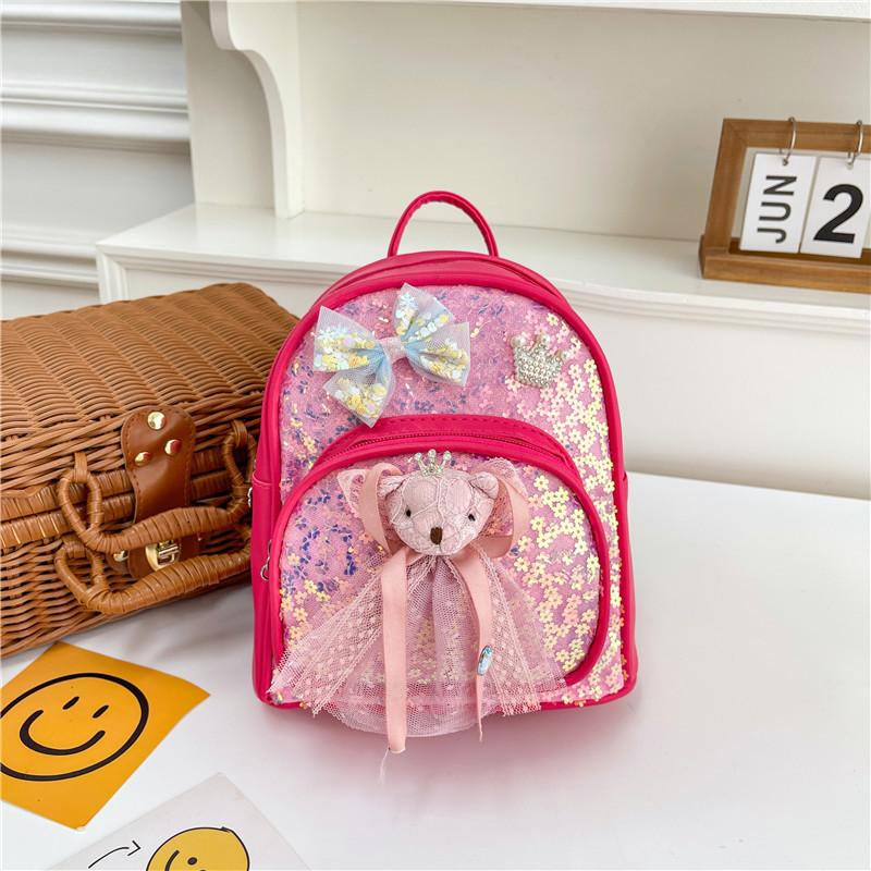 

Школьный рюкзак новый мишка любовь рюкзак иностранный стиль пайетки сумка для девочки детская сумка сумка для перекуса защита позвоночника снижение нагрузки розы красного