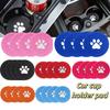 4pcs Strong Wear-Resistan Anti Slip Insert Coasters Paw Print Design Car Coasters  Car Interior