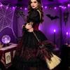 Black Tulle Witch Broom Red Rose Witch Hat Spooky Magic Wand  Masquerade Events