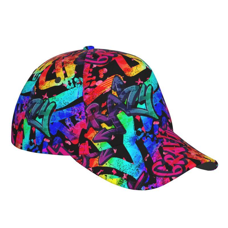 Individueller Graffiti-Kunst-Druck Baseballkappe Unisex Hip Hop Verstellbare Baseballkappe Graffiti Doodle Sport Sonnenschutzmützen für Damen Herren