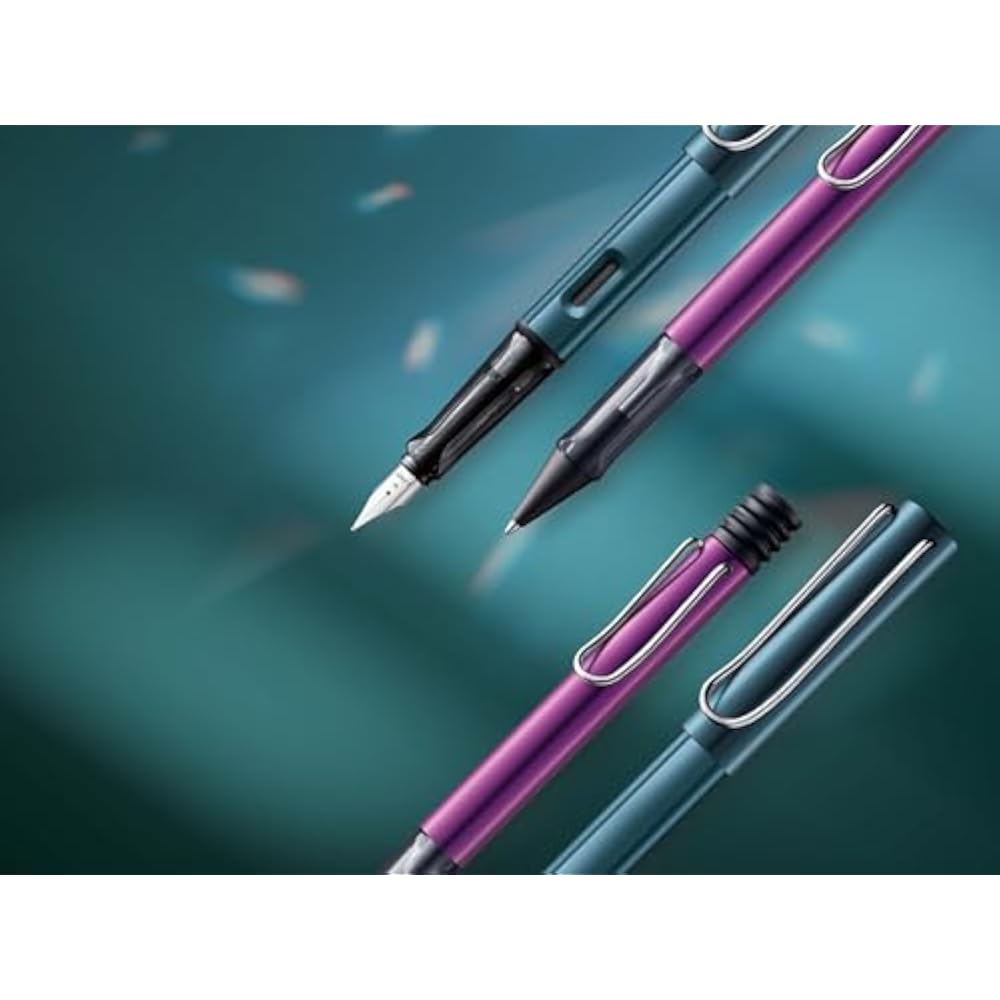 LAMY AL-Star Black Purple Fountain Pen - Ergonomic Grip and Steel Nib Size M - Lightweight Alumin...