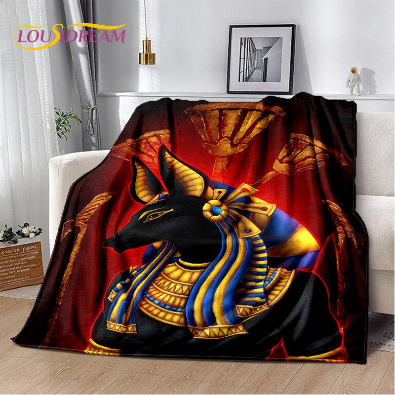 Anubis Ägypten Tod Mythologie Horus Weiche Plüschdecke, Flanelldecke Überwurfdecke für Wohnzimmer Schlafzimmer Bett Sofa Picknick Kinder