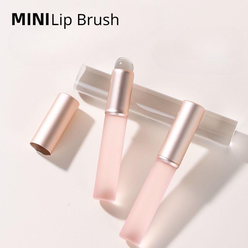 

Силиконовая кисть для губ, грязевая помада, кисть для губ, круглая кисть для губ с крышкой, насадка для консилера, портативная палочка для растушевки розовый