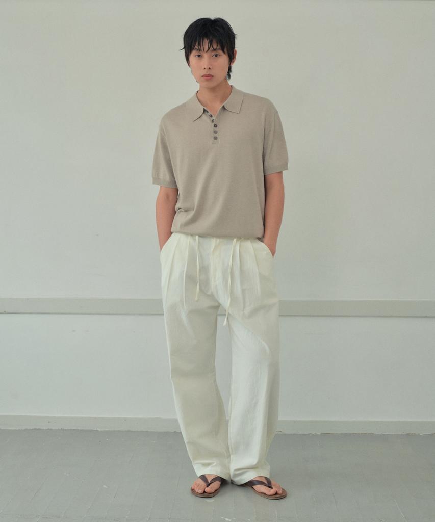 Wednesday Oasis Button Collar Half Knit_Beige(Wc26Kn50)